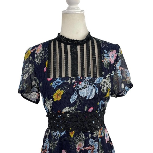 Anthropologie Foxiedox Andora Farfara Floral Lace Mini Dress Sheer Size Small - Picture 5 of 15